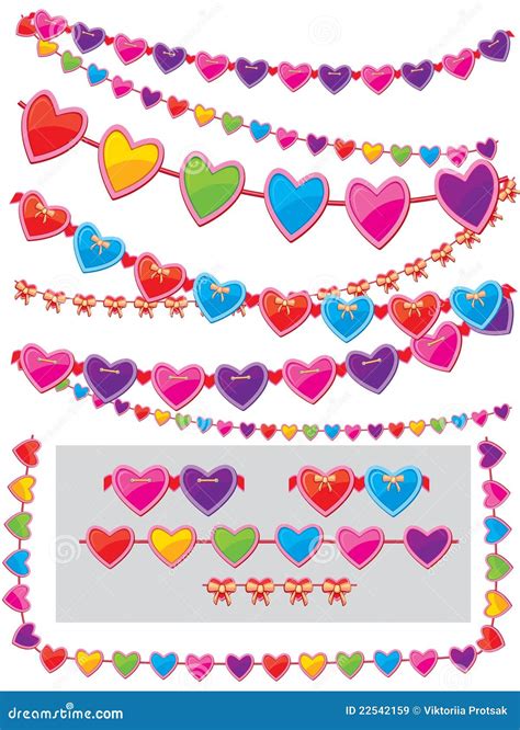 Garland Of Hearts Stock Vector Illustration Of Design