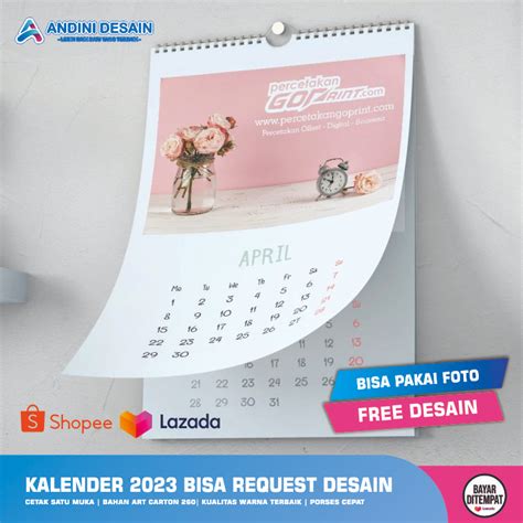 Jual Lbr Cetak Kalender Dinding Tema Kartun Custom Foto