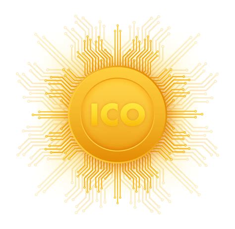 Ico Initial Coin Offering Ico Token Production Process Vector Stock