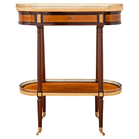 French Th Century Louis Xvi Mahogany Ormolu And Marble Side Table At