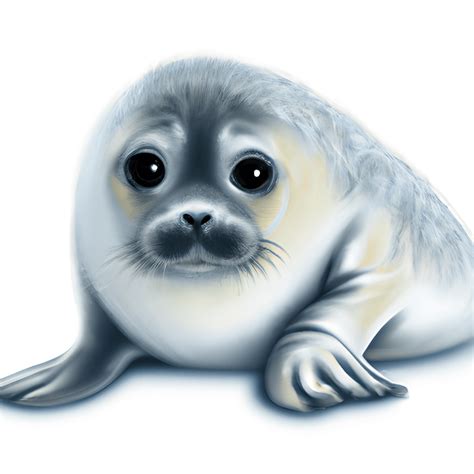 Fluffy Baby Seal Painting · Creative Fabrica