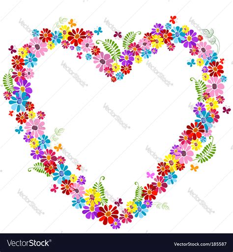 Floral Heart Royalty Free Vector Image Vectorstock