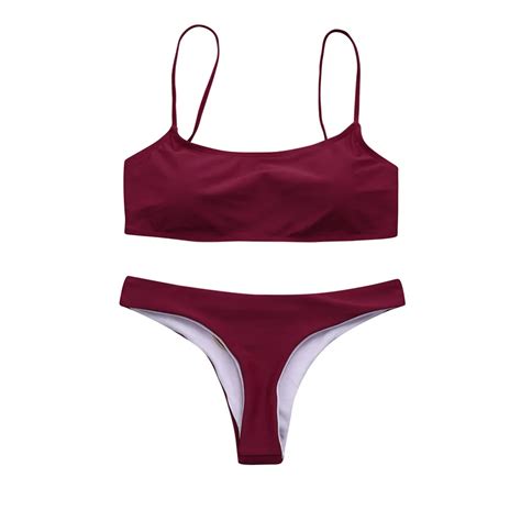 Conjunto De Bikini Bandeau Para Mujer Ba Ador Sexy De Dos Piezas Traje