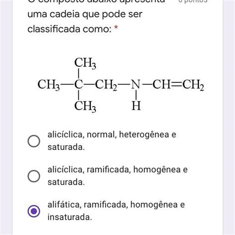 O Composto Abaixo Apresenta Uma Cadeia Que Pode Ser Classificada Como