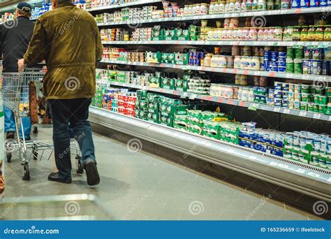 Customers Inside German Supermarket Edeka Shopping Editorial Stock