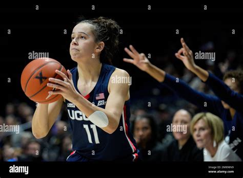 Uconn Forward Lou Lopez Senechal Looks To Shoot During The Second