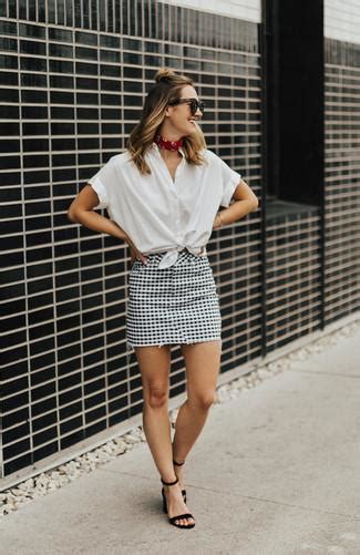 Outfit Falda Cuadros Blanco Y Negro Paperblog