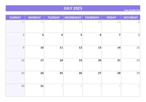 July Calendar Calendar Best