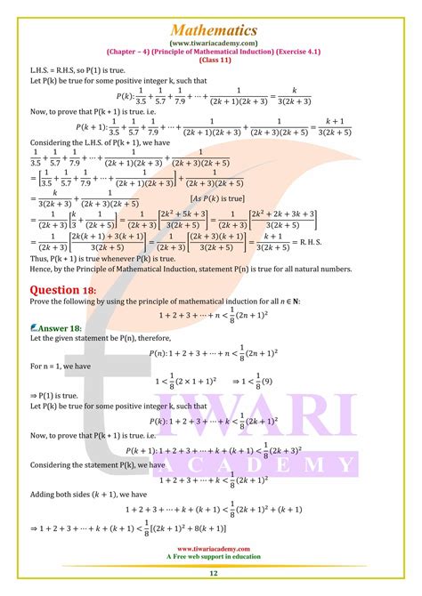 NCERT Solutions For Class 11 Maths Exercise 4 1 Mathematical Induction