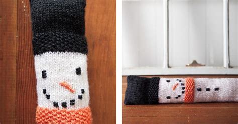 Snowman Knitted Draft Stopper [free Knitting Pattern]