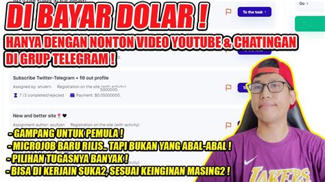 Microjob Baru Cuma Dengan Nonton Video Youtube Chatingan Di Telegram