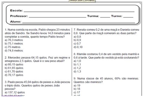 Simulados Provas Brasil De Matem Tica Ano Desafios Matem Ticos