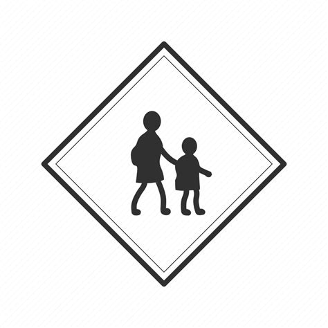 Children crossing, crossing symbol, crossing zone, parents and child ...