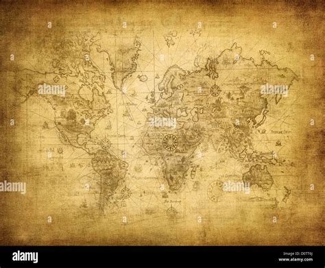 Ancient Map Of The World Stock Photo Alamy