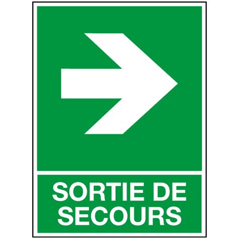 Panneau Sortie de Secours à Droite Premiers Secours