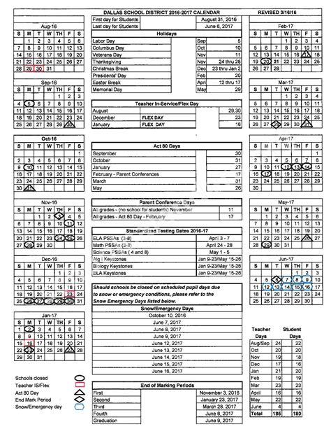 Dallas Public School Calendar - Shel Yolane