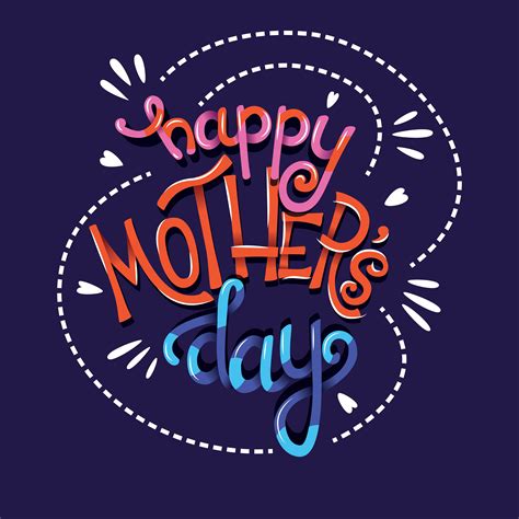 Happy Mothers Day Hand Lettering Typography 694106 Vector Art At Vecteezy