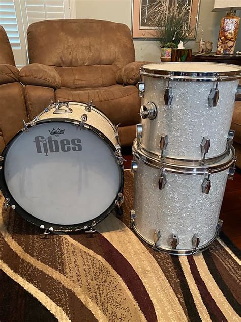 Fibes Three Piece Drum Kit - White Marine Pearl (Shipping | Reverb