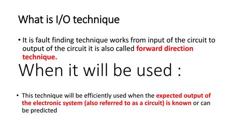 Fault Finding Method Io And Oi Ppt