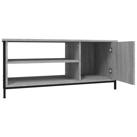 Meuble TV sonoma gris 100x40x45 cm bois d ingénierie SALUTUYA