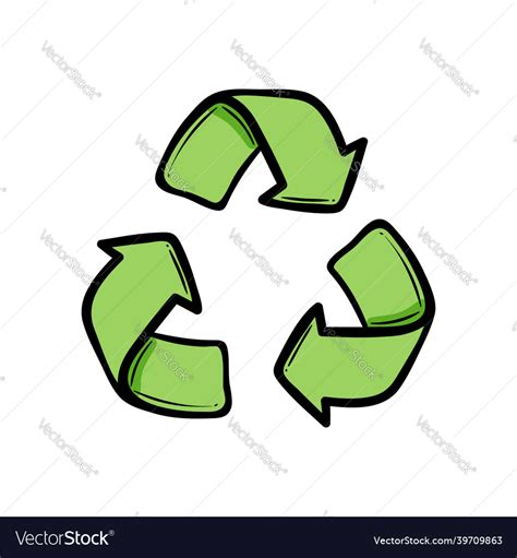 Doodle Recycle Arrow Symbol Using Recycled Vector Image