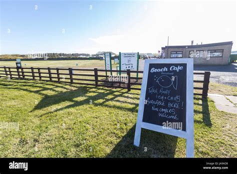 Beadnell Bay Camping & Caravanning camp site. Northumberland Stock ...