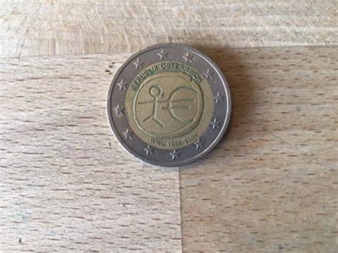 2 EURO MÜNZE Strichmännchen Österreich selten WWU 1999 2009 EUR 150 00