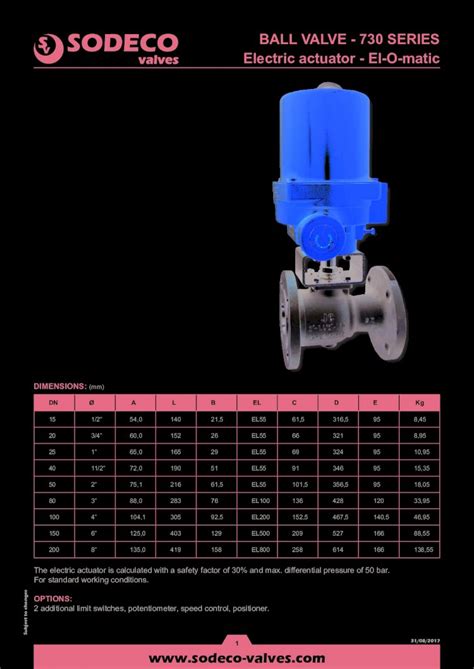 Pdf Ball Valve Series Electric Actuator El O Maticshop Sodeco