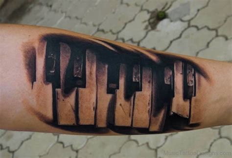 80 Stylish Piano keys Tattoos