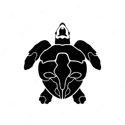 Tortuga Mar Tribal Logo Diseño Tatuaje Plantilla Vector Ilustración Vector Premium