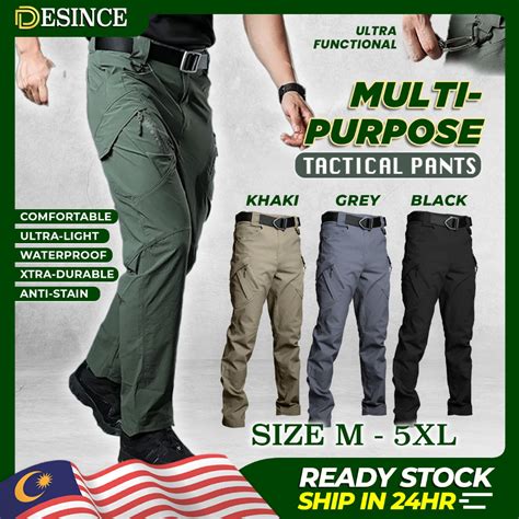 🇲🇾 Desince Men Tactical Pants Ix9 Military Trousers Multi Pocket Work Pant Waterproof Seluar