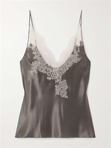 CARINE GILSON Lace Trimmed Silk Satin Camisole In 2024 Camisole