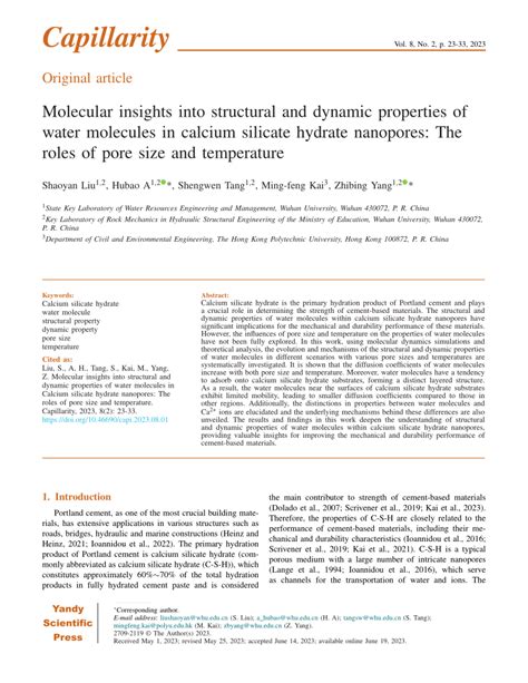 PDF Molecular Insights Into Structural And Dynamic Properties Of