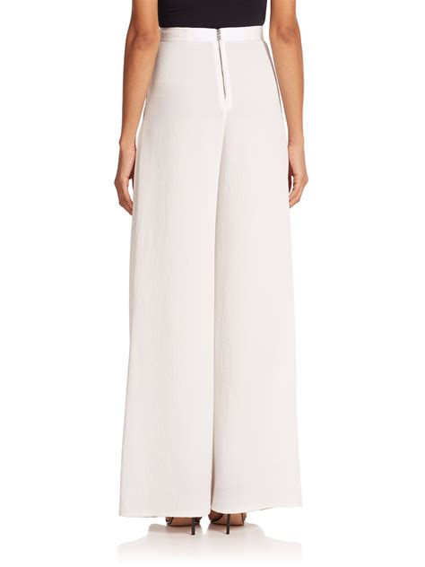 Lyst Alice Olivia Pleated Pocket Wide Leg Pants In White