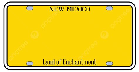 Blank New Mexico State License Plate Art Illustration United States