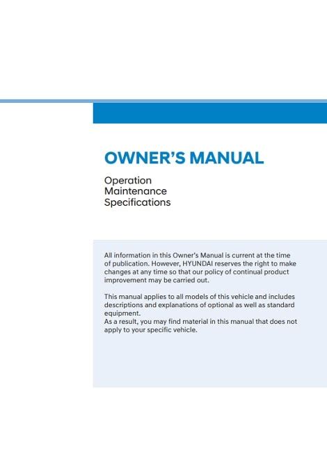 2024 Hyundai Tucson Owners Manual PDF Manual Directory