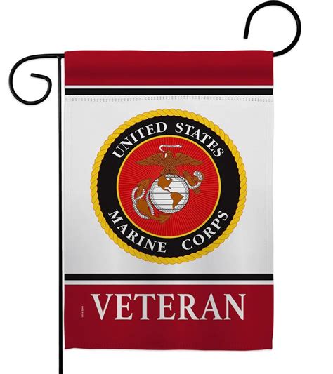 US Marine Corps Veteran Garden Flag 2 Sided Logo In 2022 Marine Corps