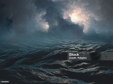 Scary Sea Stock Photo - Download Image Now - Sea, Storm, Wave - Water ...