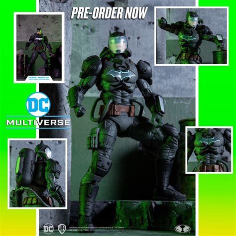 An Image Of A Batman Action Figure In Green And Black Colors With Text