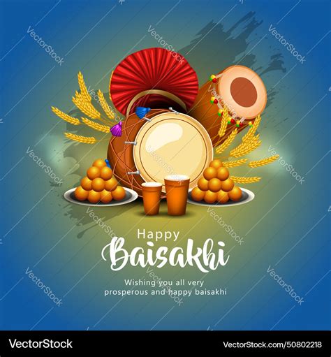 Happy baisakhi festival of punjab india Royalty Free Vector