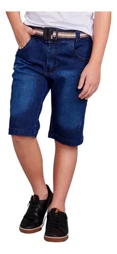 Bermuda Shorts Jeans Infantil Menino Ao Anos Mercadolivre