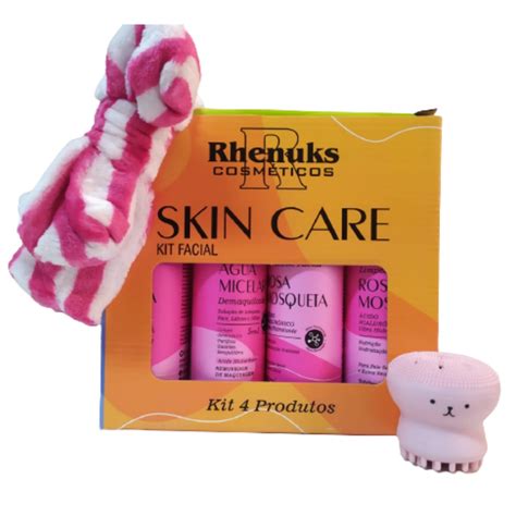 Kit Skin Care Facial Rosa Mosqueta Esponja Polvo Faixa Shopee Brasil