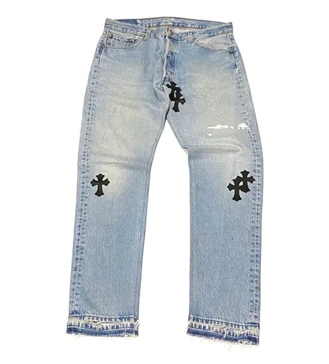 Chrome Hearts Chrome Hearts Cross Patch Denim Jeans Grailed Patched