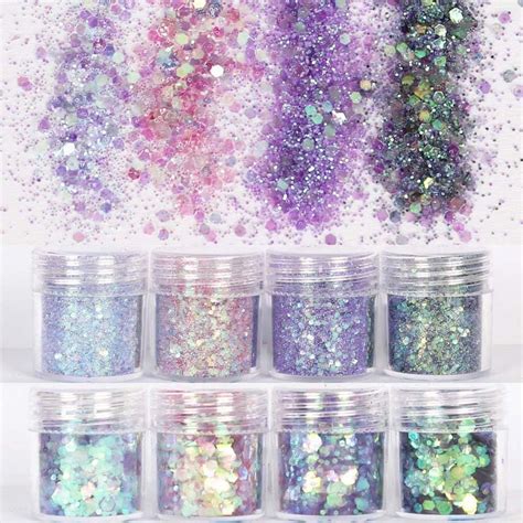 Amazon COKOHAPPY Holographic Chunky Glitter Total 80g Body Nail