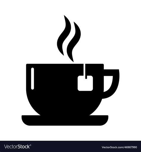 Cup Of Tea Icon Tea Bag Brewing Cooking Royalty Free Vector