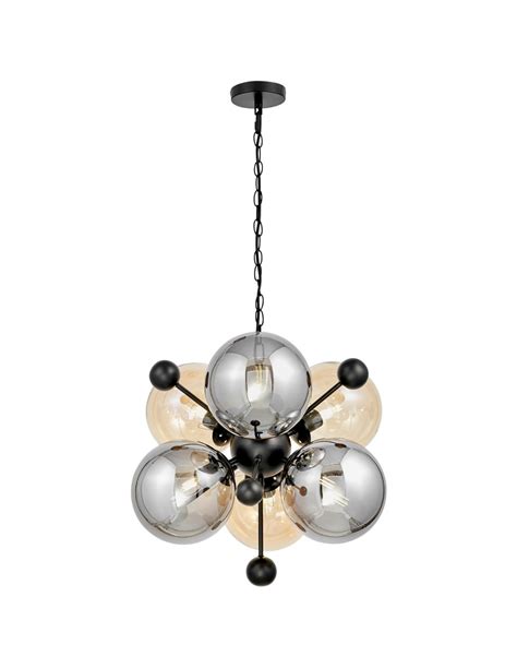 Afrodis lampa wisząca bursztynowa dymiona W6 LDP 1138 6 Lumina Deco