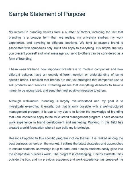 Purpose Statement Template