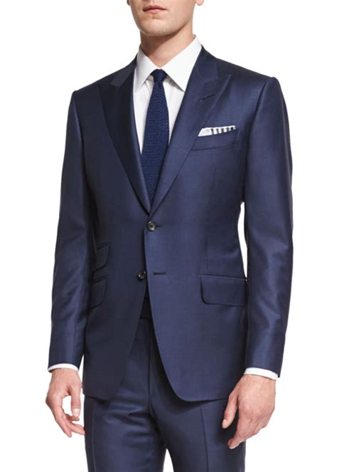 TOM FORD O'Connor Base Sharkskin Two-Piece Suit, Bright Navy - Bergdorf Goodman