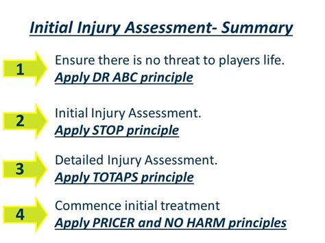 Initial Injury Assessment Information Sheet Australian Physiotherapy Equipment