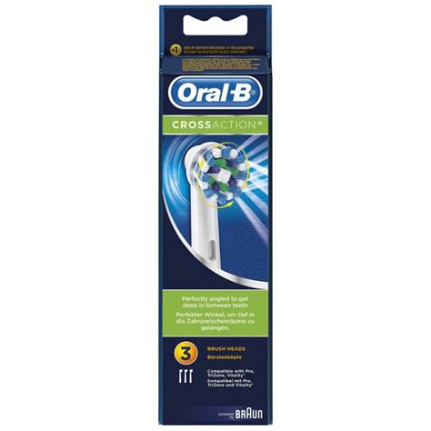 Oral B Replacement Heads Cross Action Pack Of 3 Branded Household